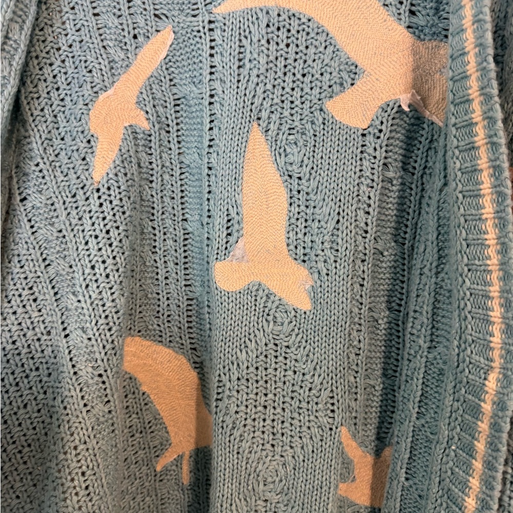 Taylor Swift Light Blue Cable Knit Cardigan - Picture 4 of 11
